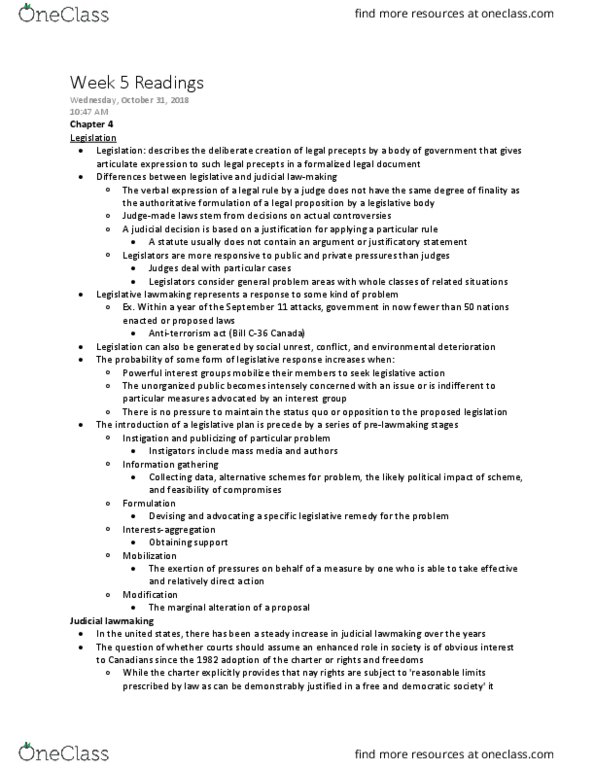 Sociology 3260A/B Chapter Notes - Chapter 4 : September 11 Attacks, Plain Meaning Rule, Mischief Rule thumbnail